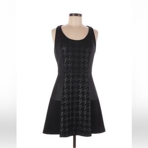 Piperlime Collection black houndstooth fit and flare dress, size 8